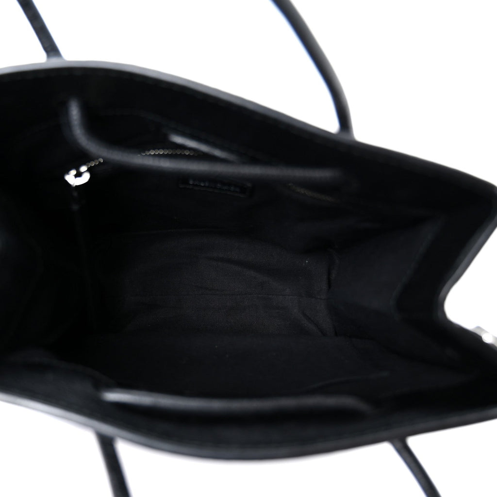 Calfskin Logo XXS Shopping Tote Black