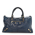Agneau Giant 12 Gold Hardware Work Bleu Mineral