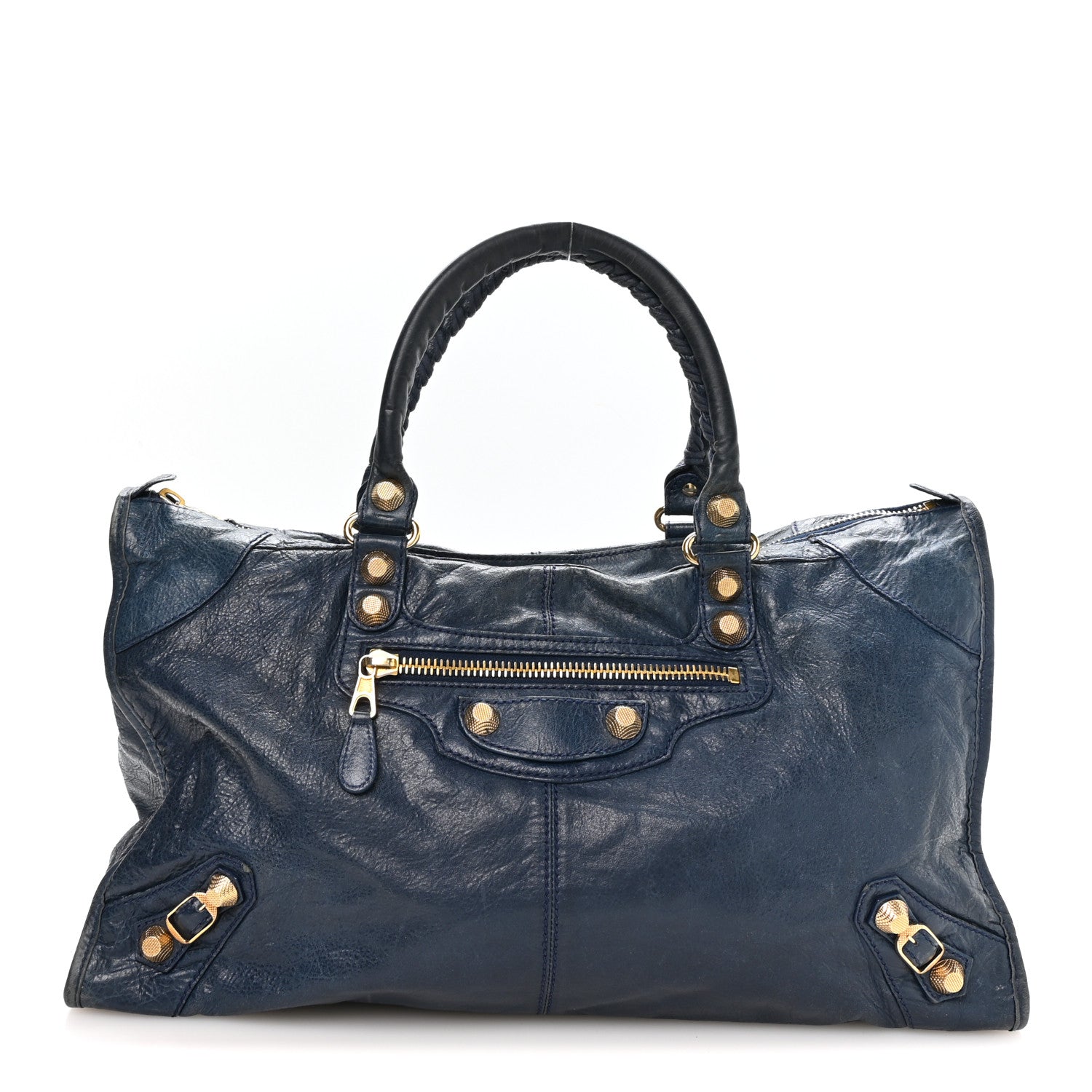 Agneau Giant 12 Gold Hardware Work Bleu Mineral
