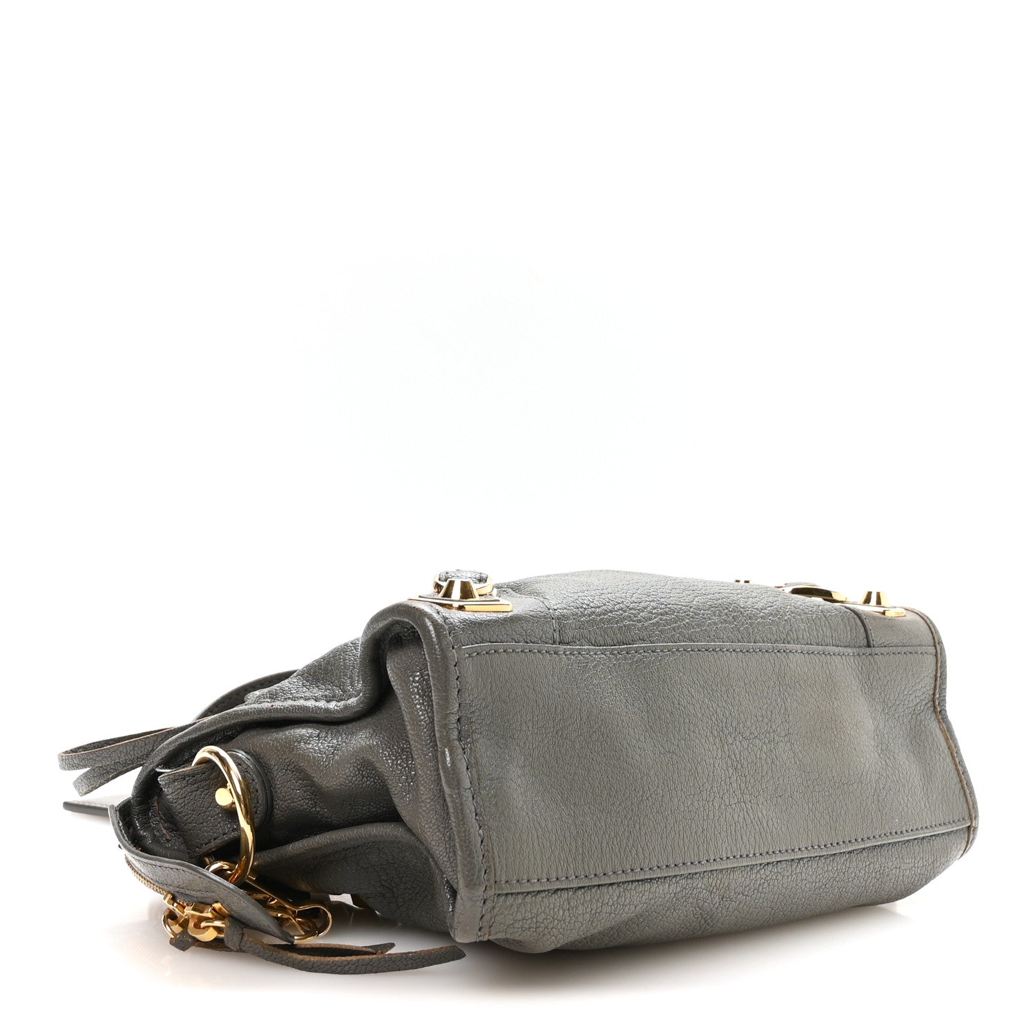 Chevre Gold Metallic Edge Hardware Mini City Gris Acier