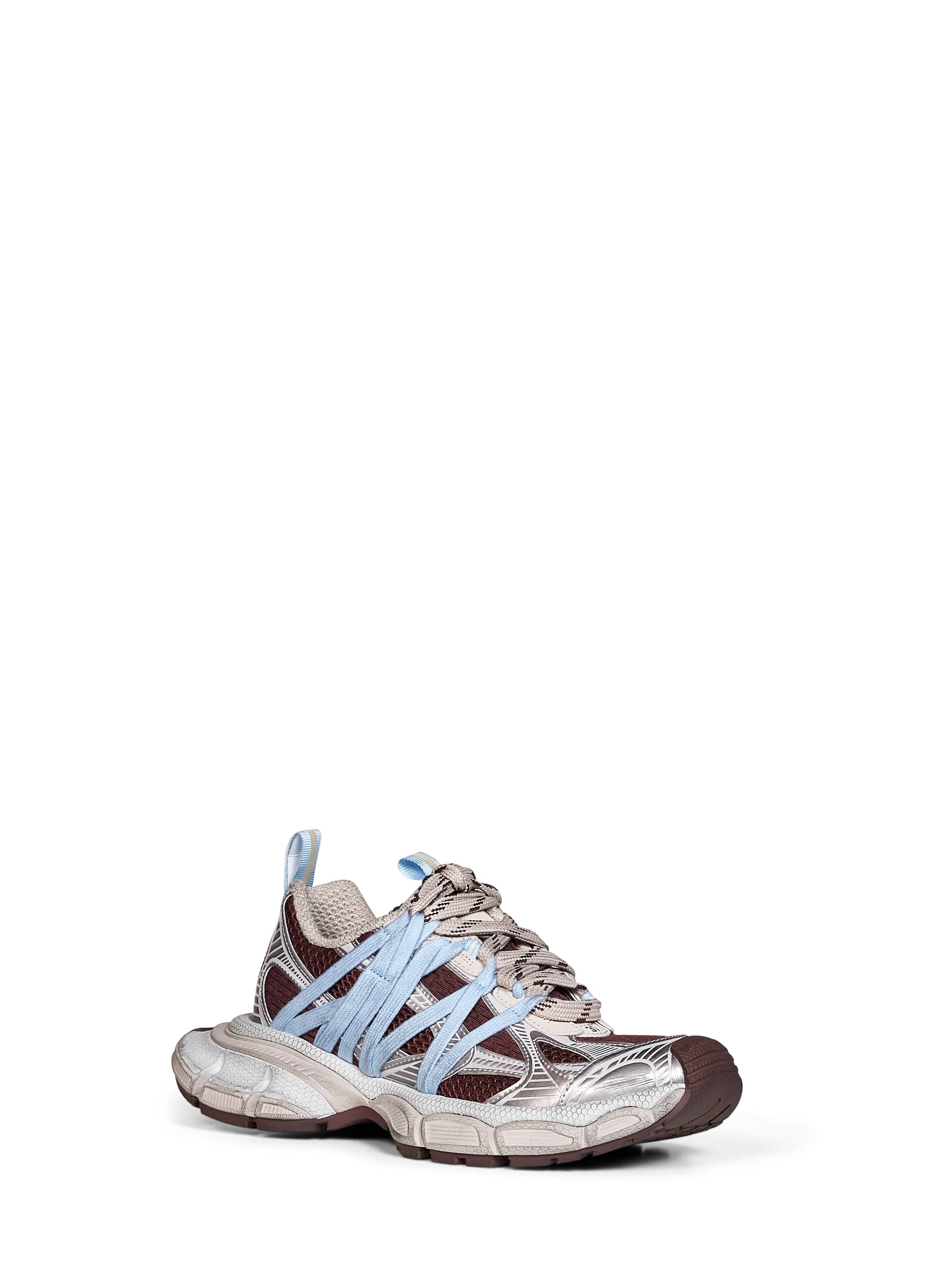 Balenciaga Women Brown And Beige And Blue 3Xl Interlace Sneakers