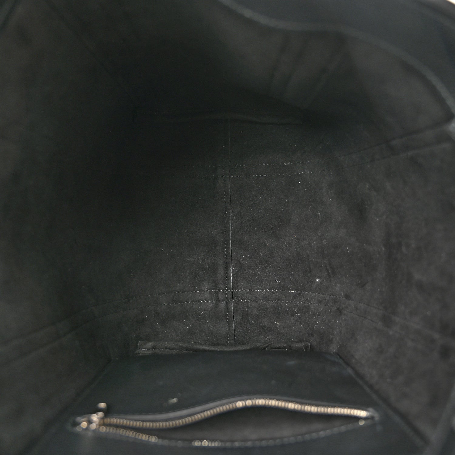 Grained Calfskin Small Everyday North South Shoulder Tote Bag Black