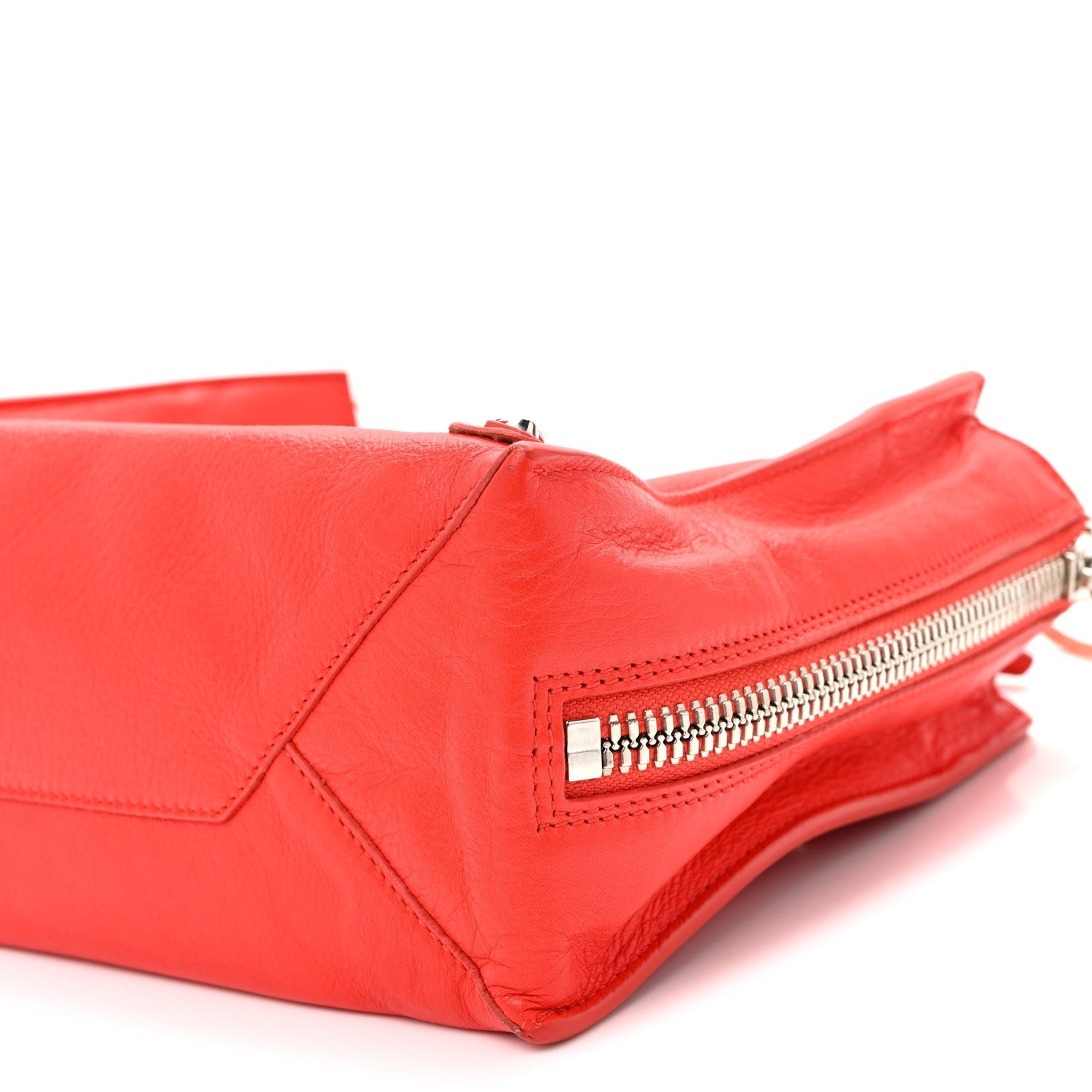 Veau Papier A6 Zip Around Tote Rouge Coquelicot