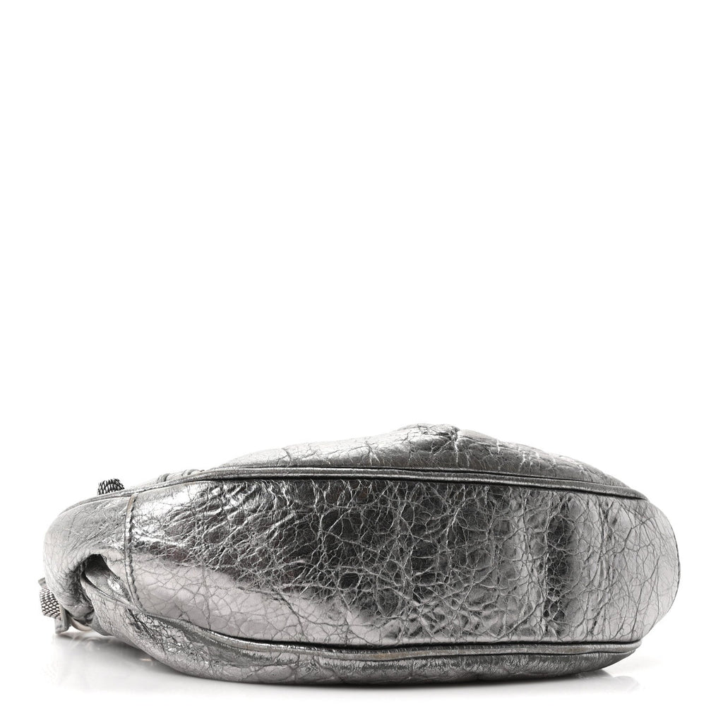 Metallic Agneau Arena Le Cagole Shoulder Bag XS Silver
