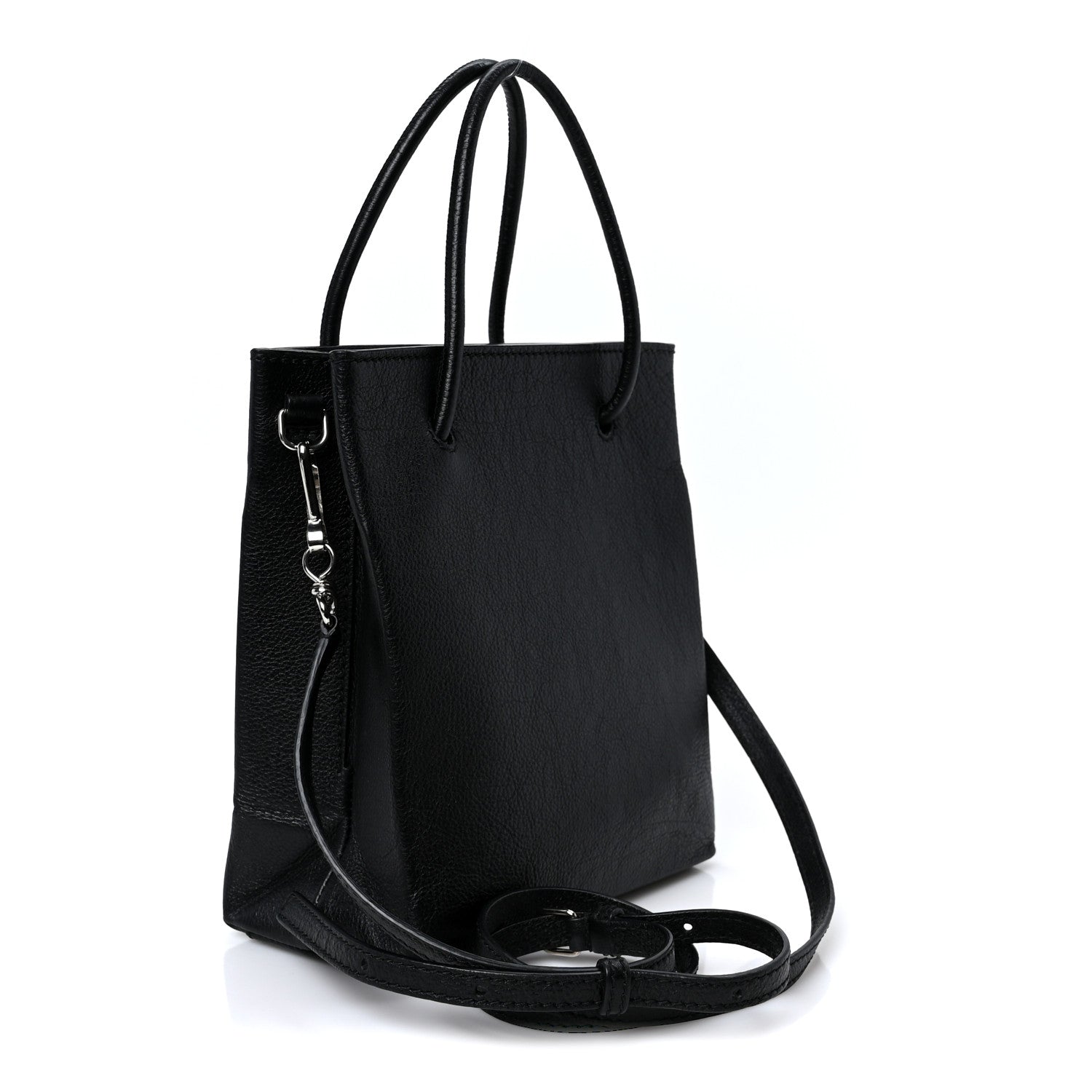 Calfskin Logo XXS Shopping Tote Black