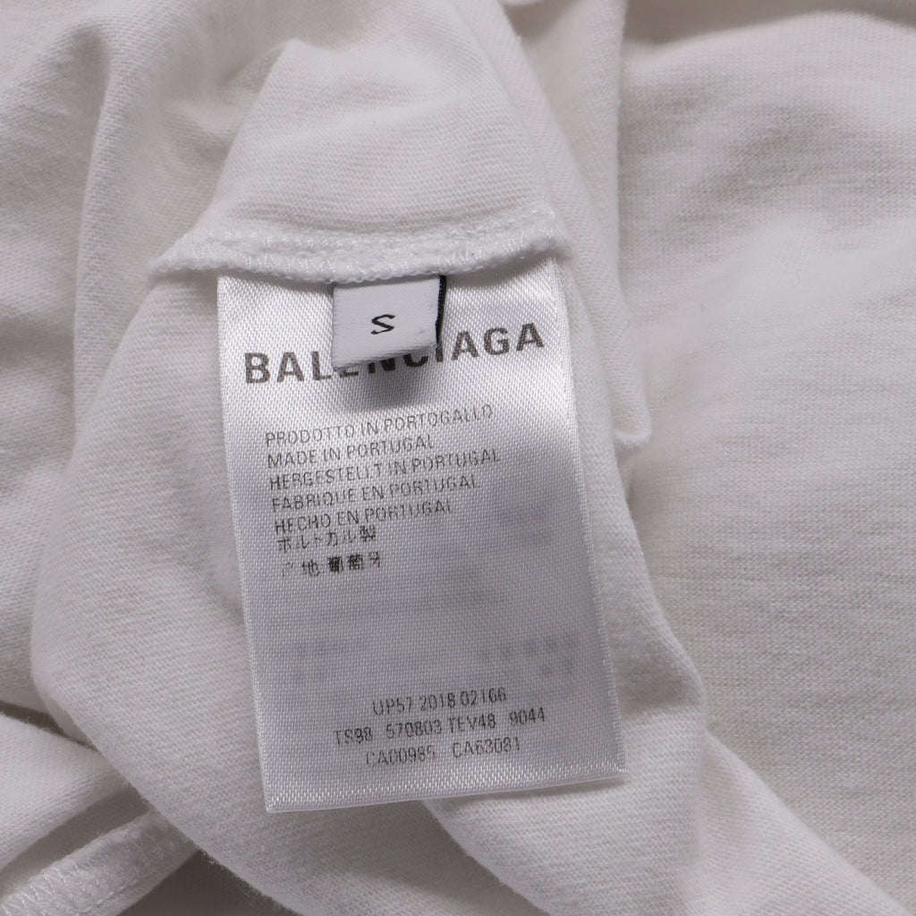 Balenciaga Interlocking BB Logo-Print T-Shirt in White Cotton women