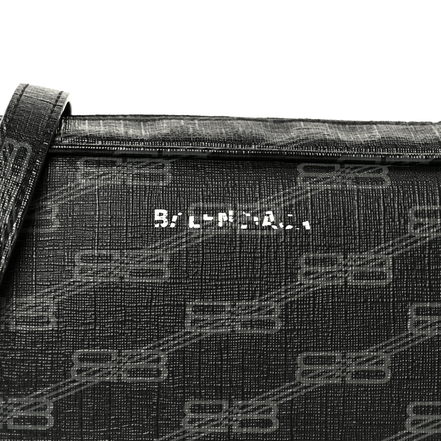 Coated Canvas BB Monogram Medium Signature Camera Bag Black Grey