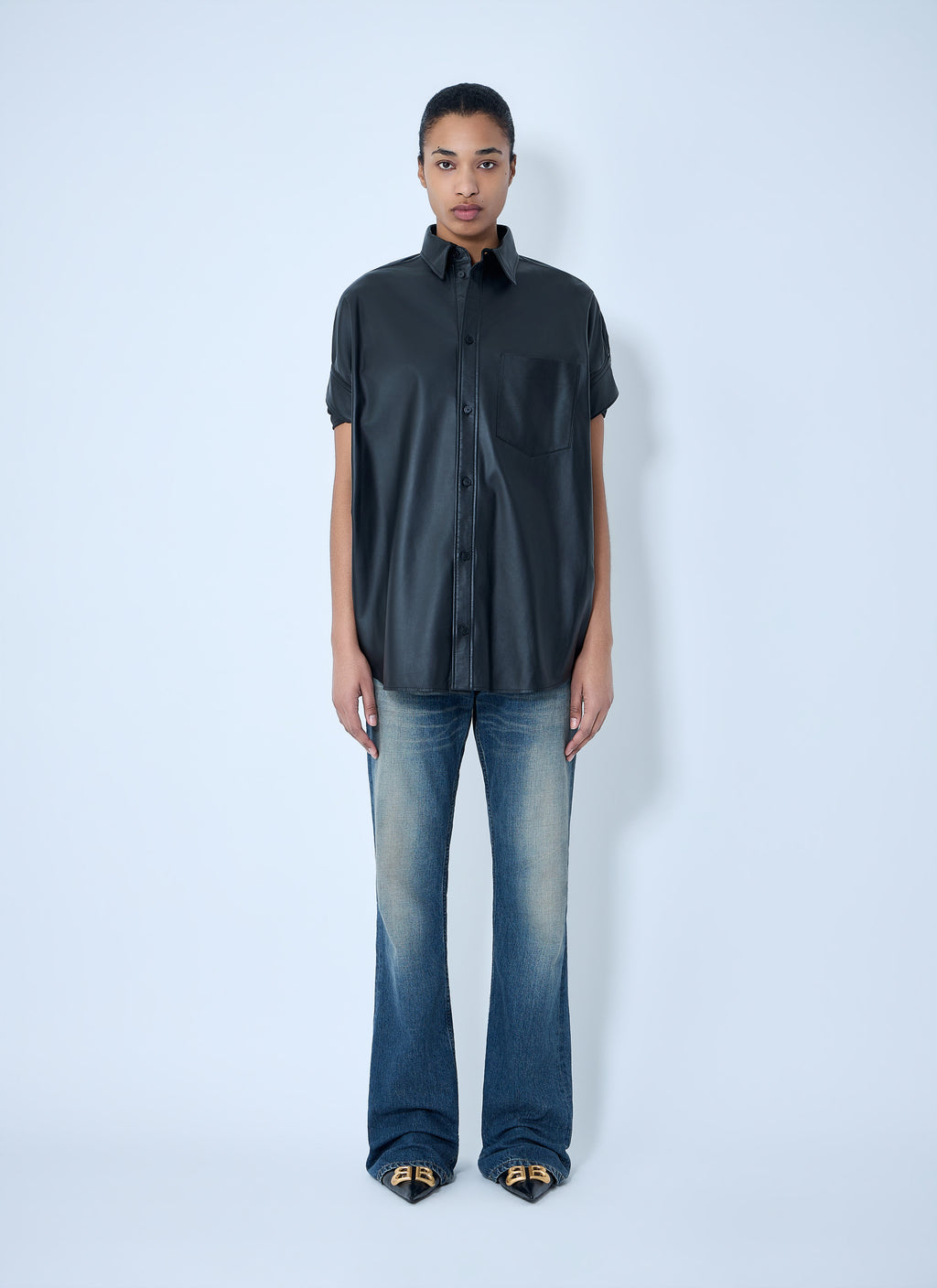 Balenciaga Women Tucked Sleeve Shirt