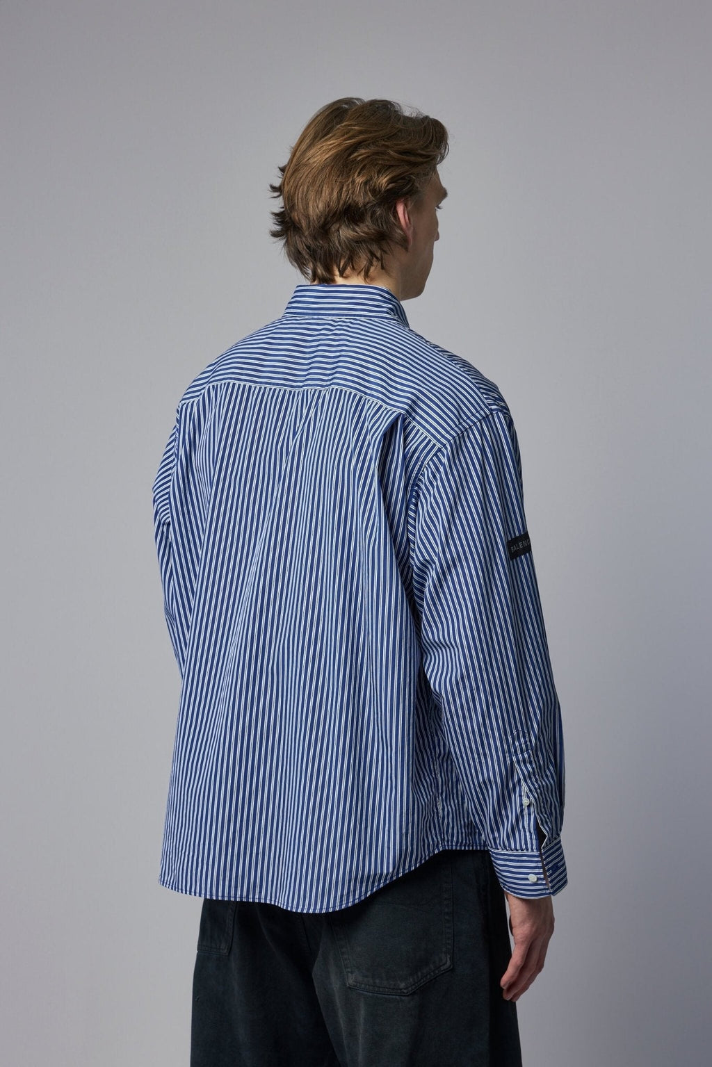 Oversized Shirt Navy White Stripes