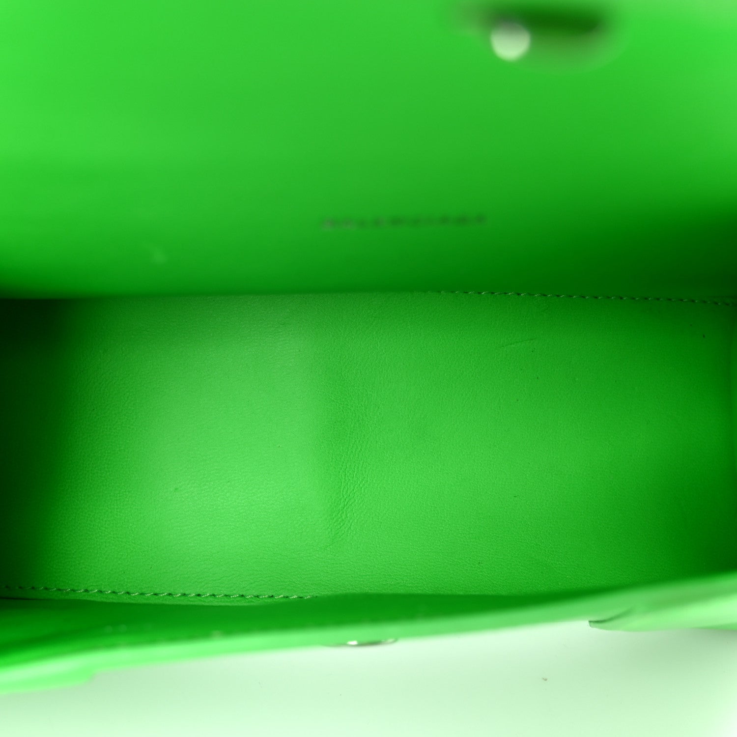 Shiny Box Calfskin Hourglass Top Handle Bag XS Fluo Green