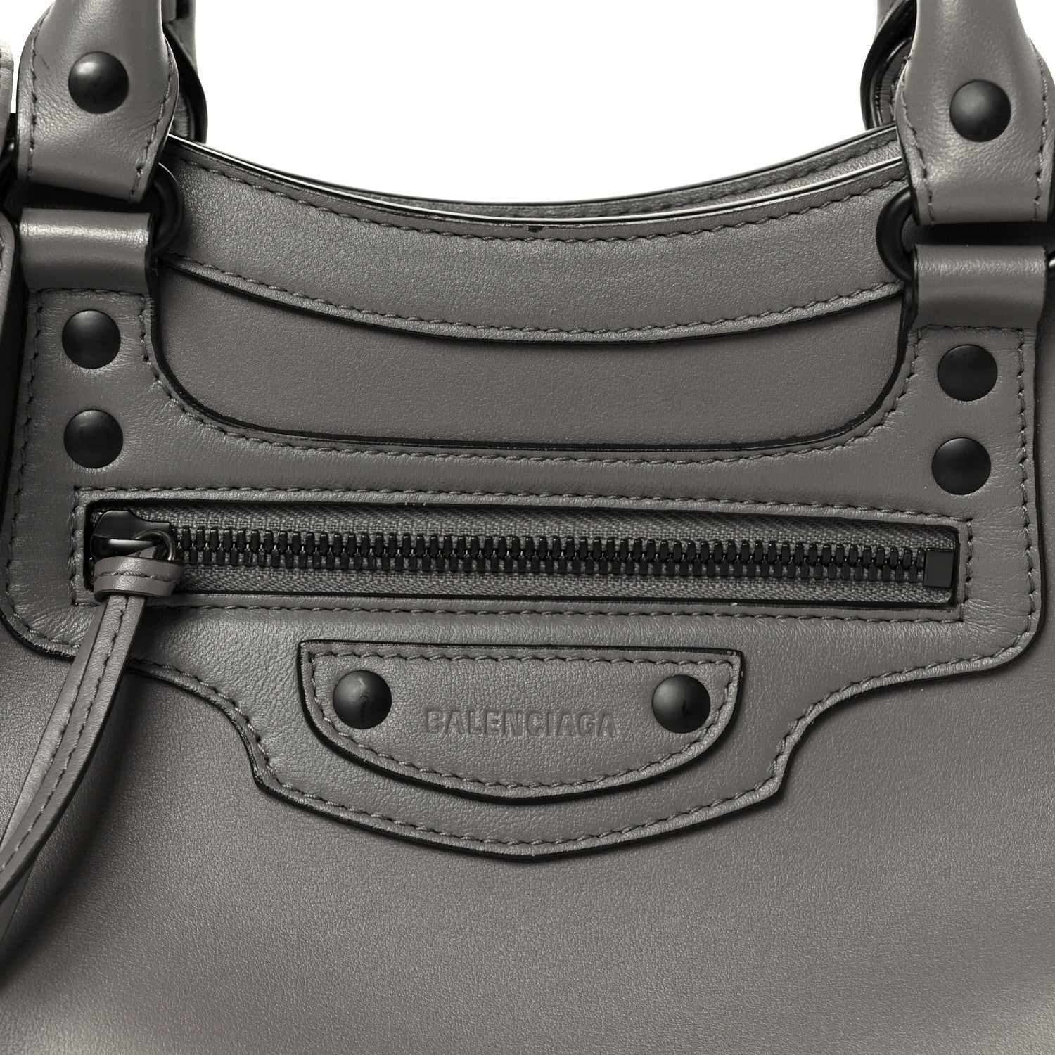 Smooth Calfskin Neo Classic Black Hardware S City Dark Grey