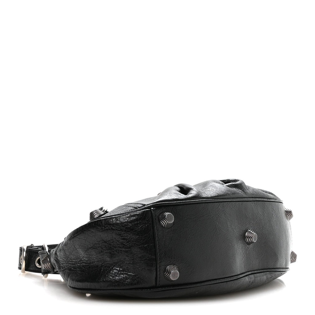 Agneau Arena Small Le Cagole Shoulder Bag Black