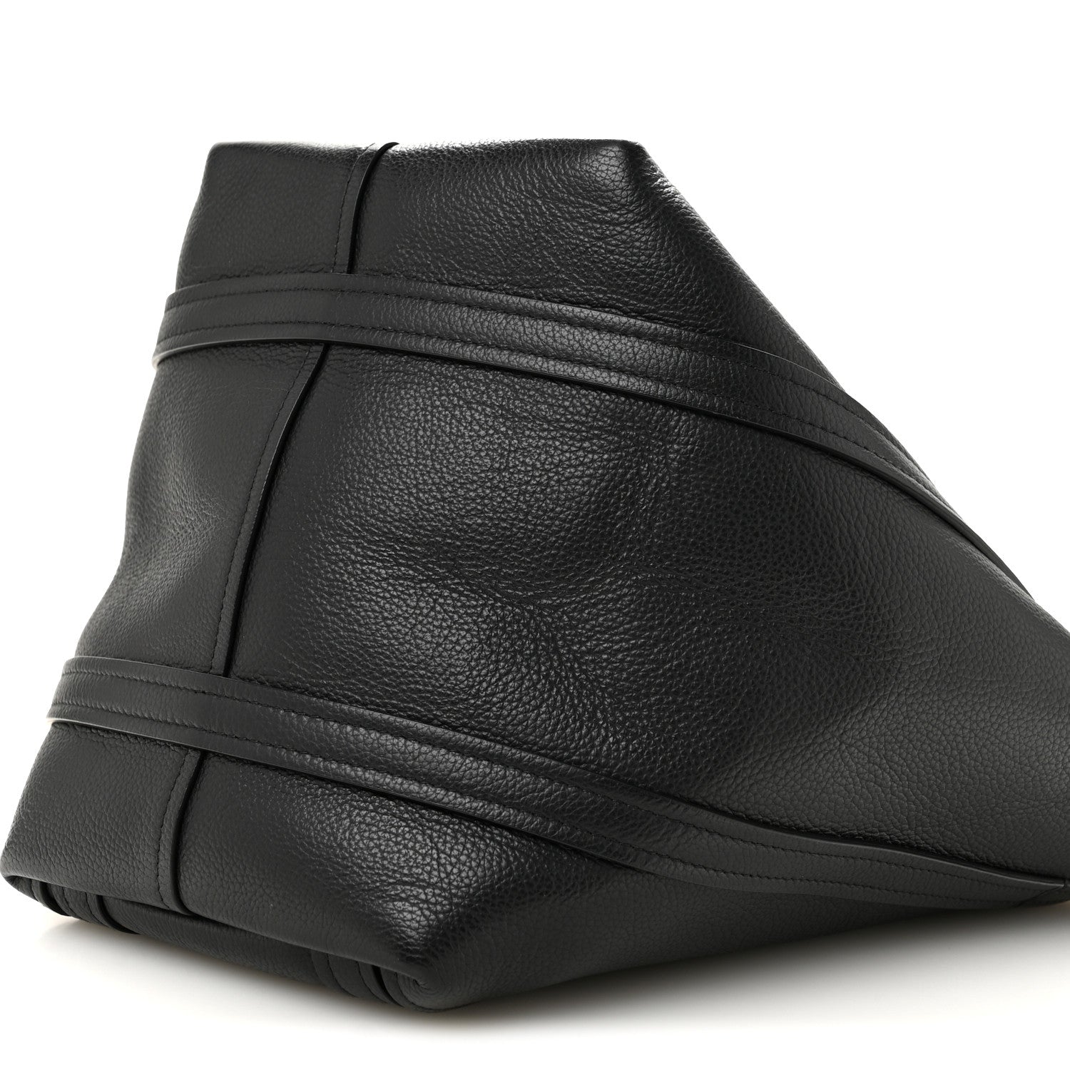 Grained Calfskin Small Everyday North South Shoulder Tote Bag Black