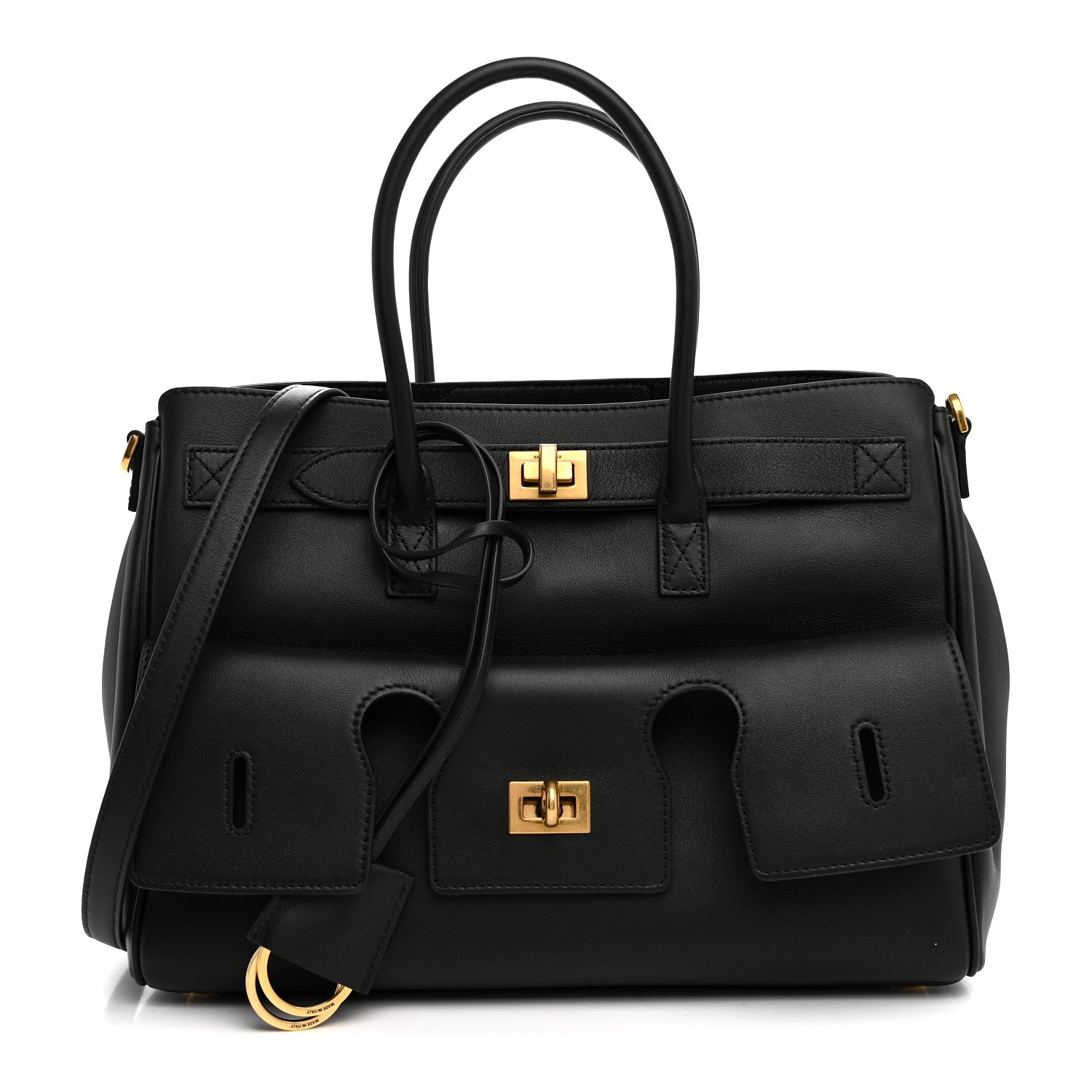 Smooth Calfskin Small Bel Air Carry All Bag  Black