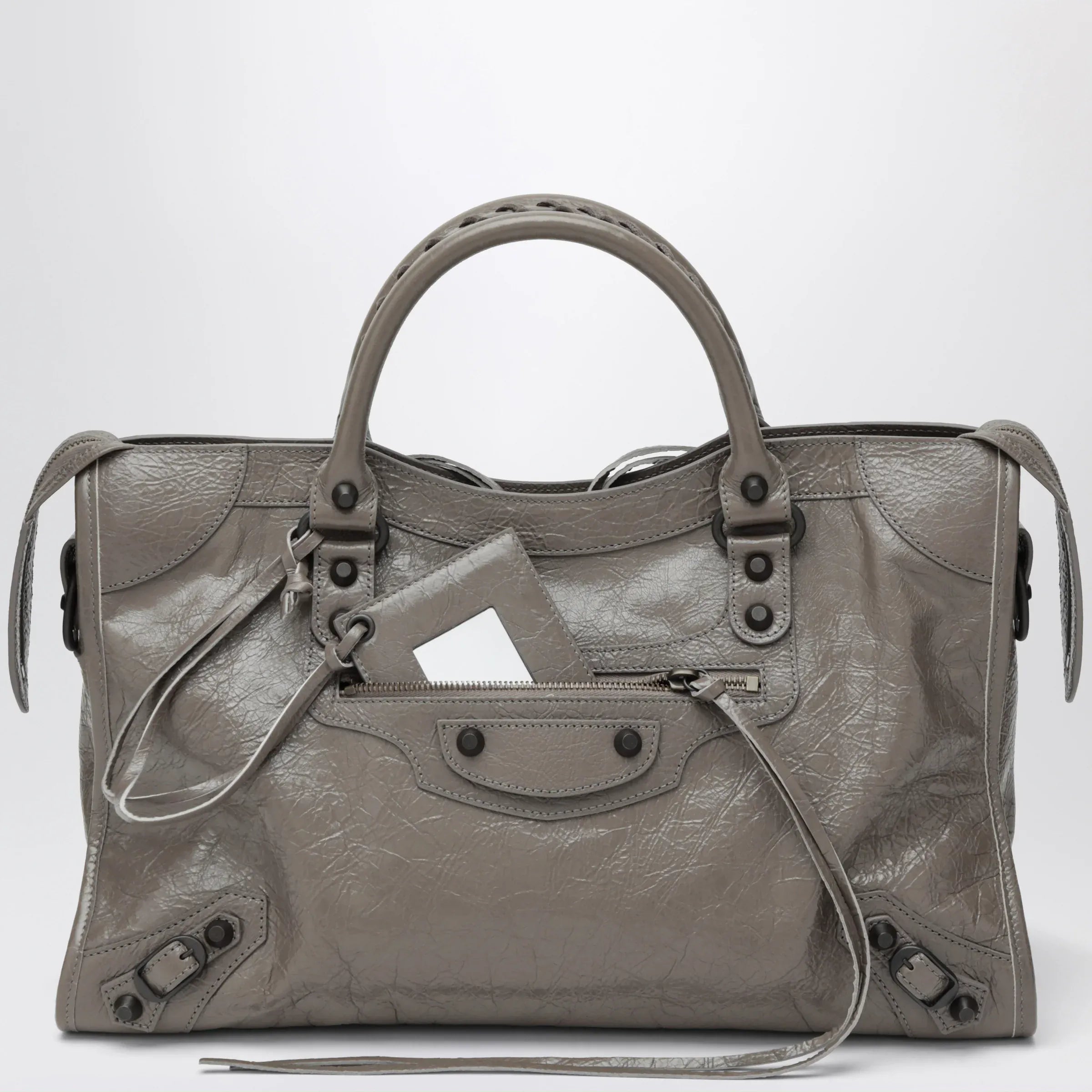 Balenciaga - Le City medium handbag in dark walnut leather