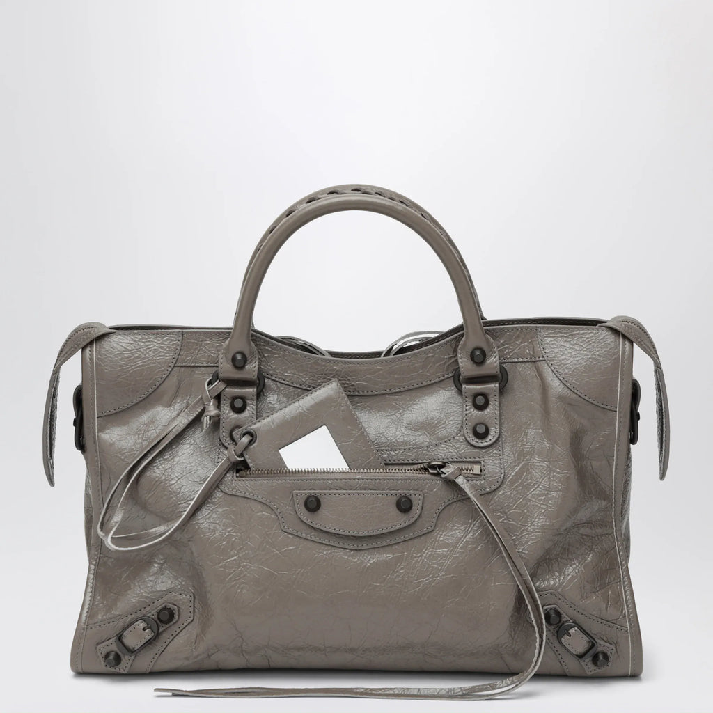 Balenciaga - Le City medium handbag in dark walnut leather