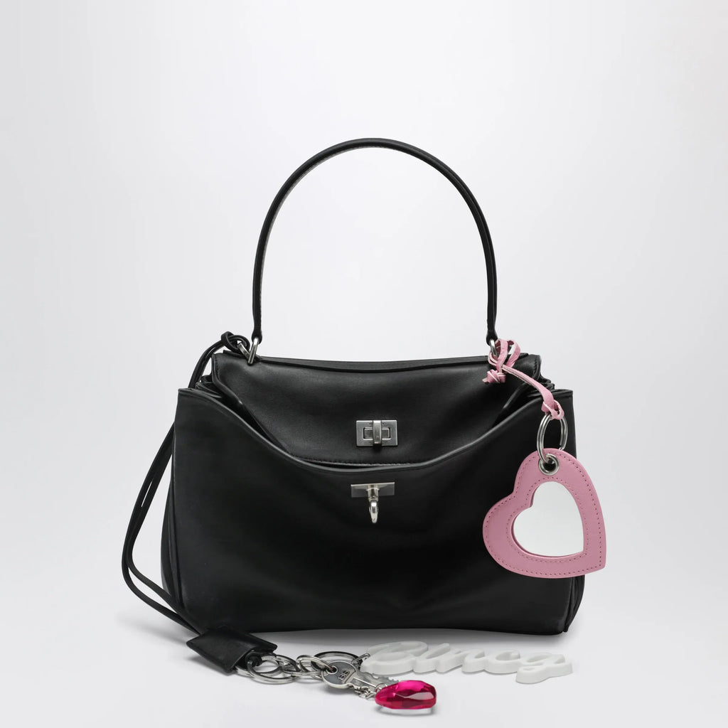 Balenciaga - Small black Rodeo bag in smooth calf leather with charm