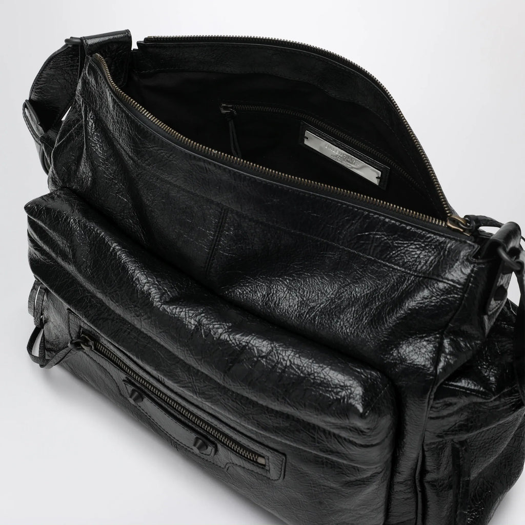 Balenciaga - Le City medium multi-pocket lambskin crossbody bag black
