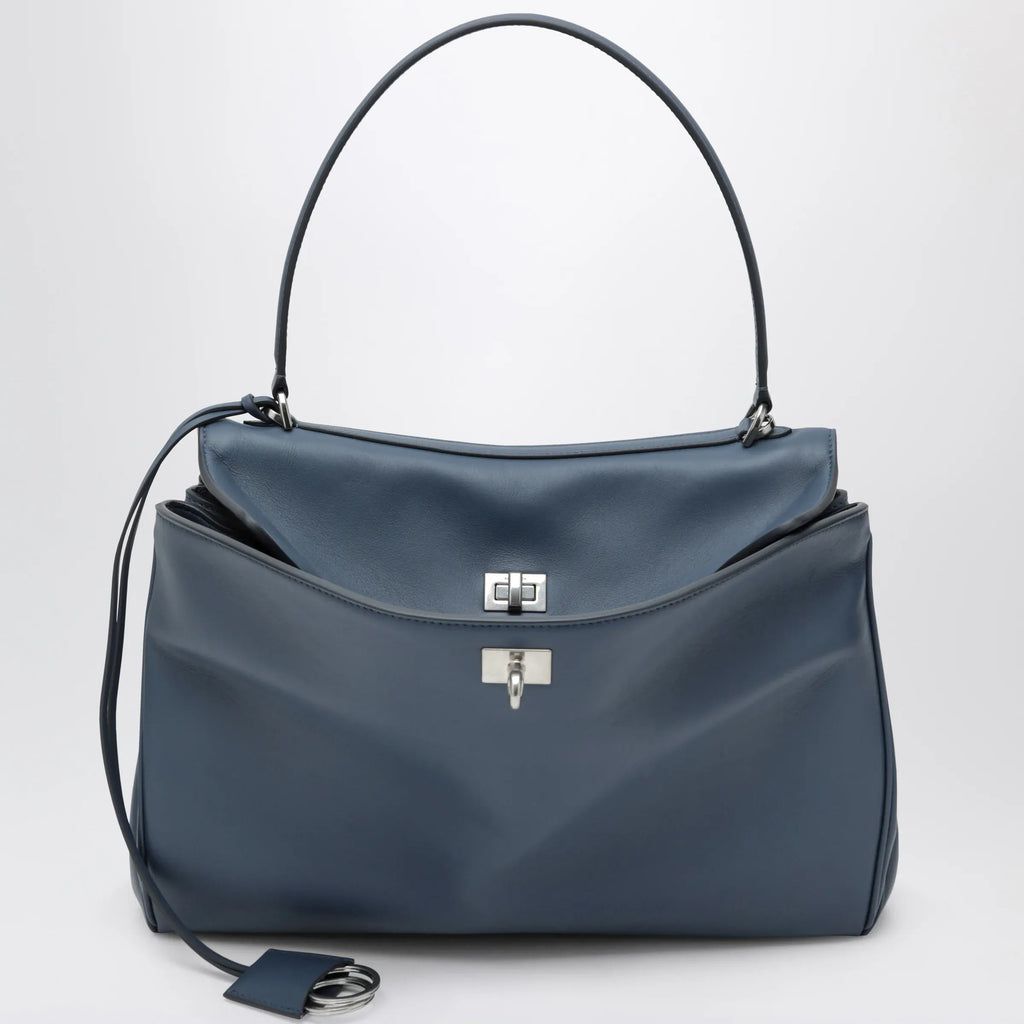 Balenciaga - Rodeo medium light blue smooth calfskin bag
