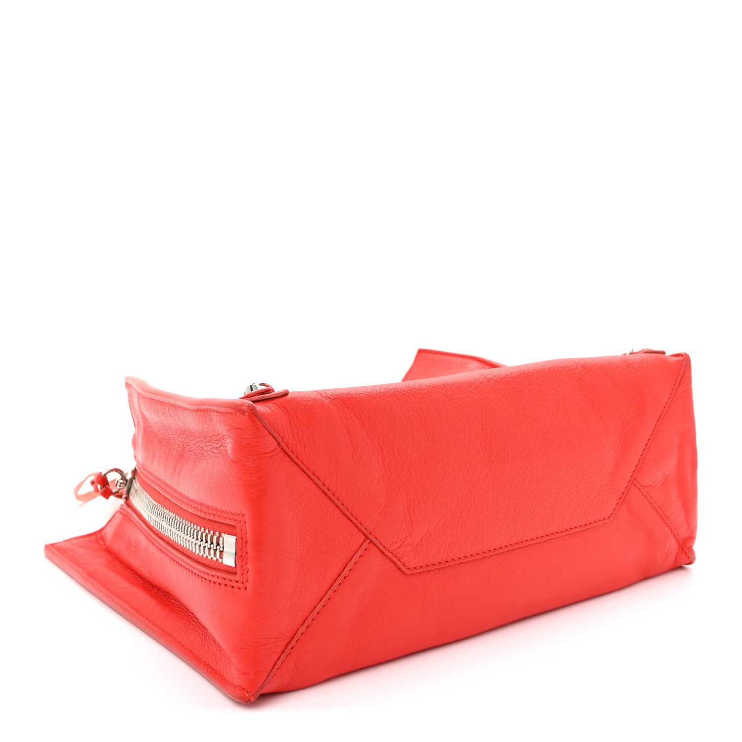 Veau Papier A6 Zip Around Tote Rouge Coquelicot