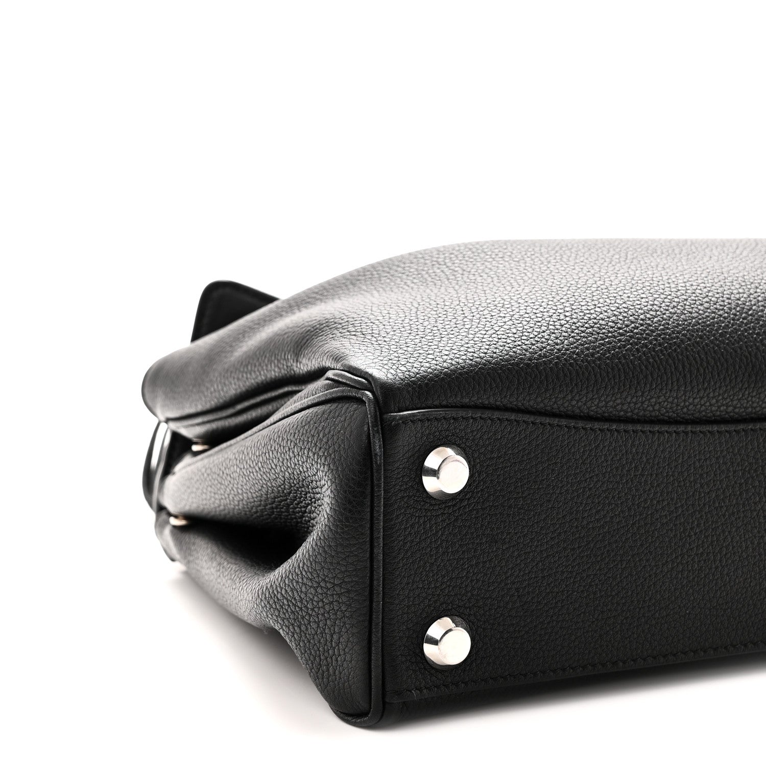Grained Calfskin Small Rodeo Top Handle Handbag Black