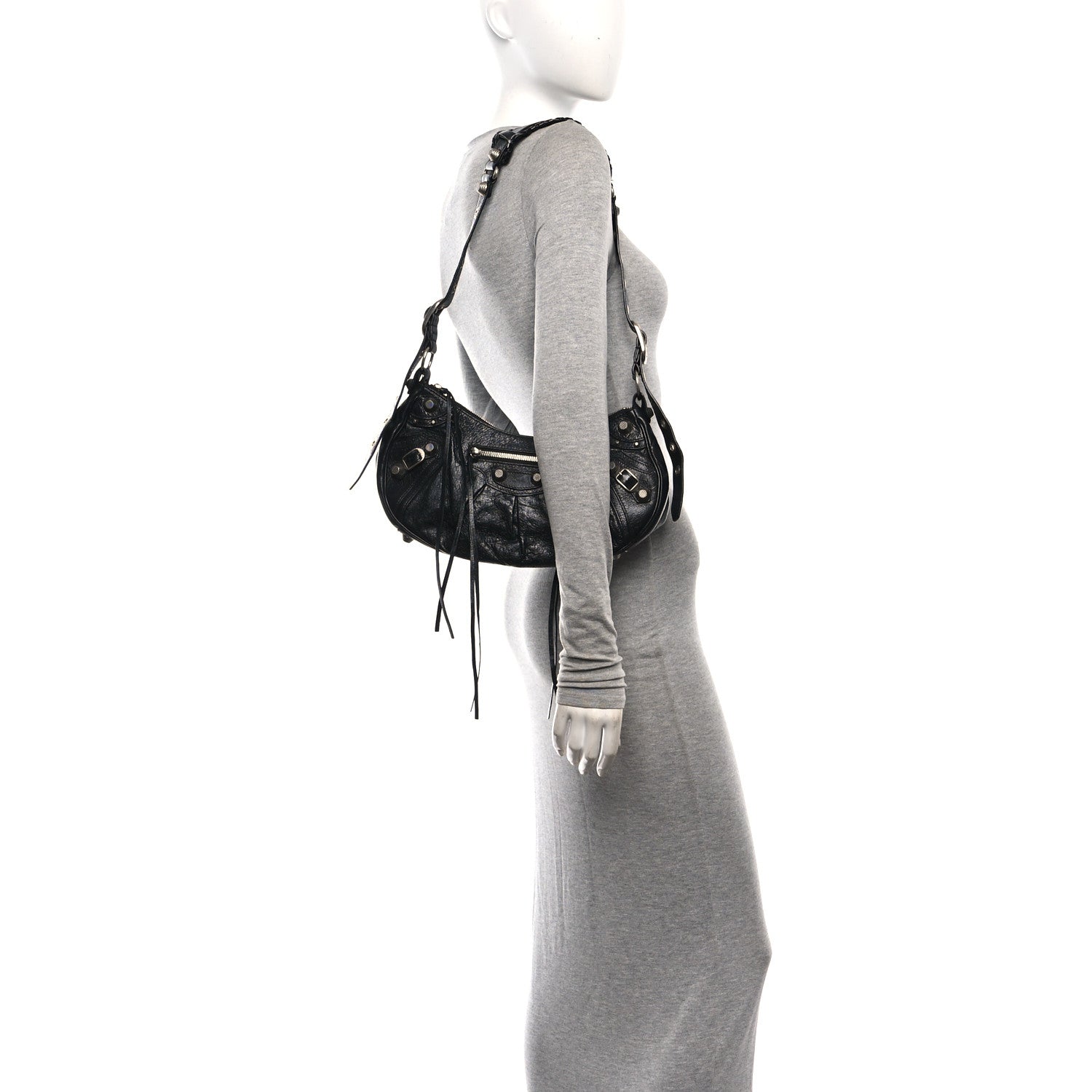 Agneau Arena Small Le Cagole Shoulder Bag Black