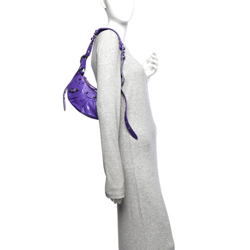 Agneau Arena Le Cagole Shoulder Bag XS Purple