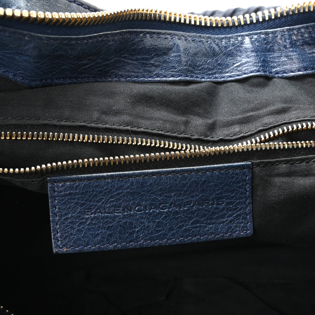 Agneau Giant 12 Gold Hardware Work Bleu Mineral