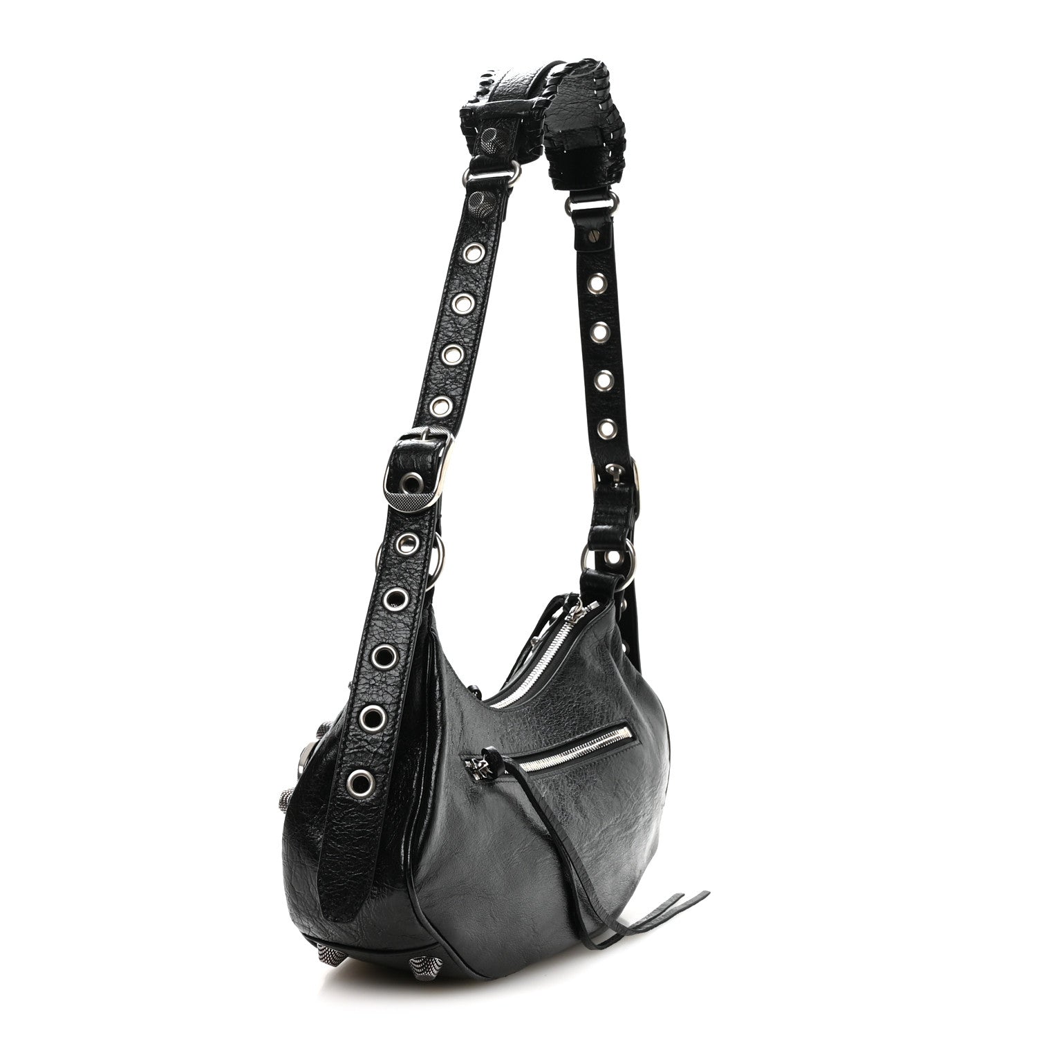 Agneau Arena Small Le Cagole Shoulder Bag Black