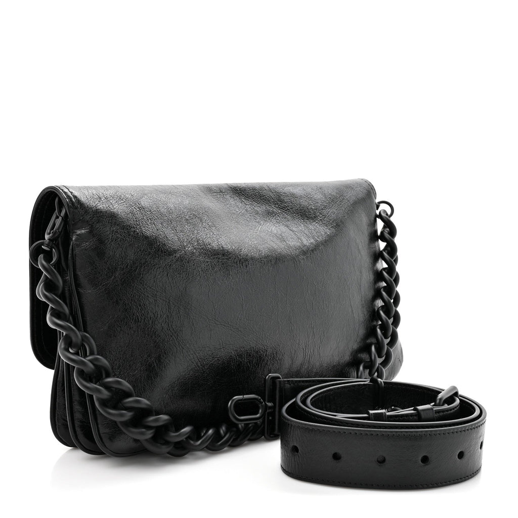 Calfskin Medium BB Soft Flap Bag Black