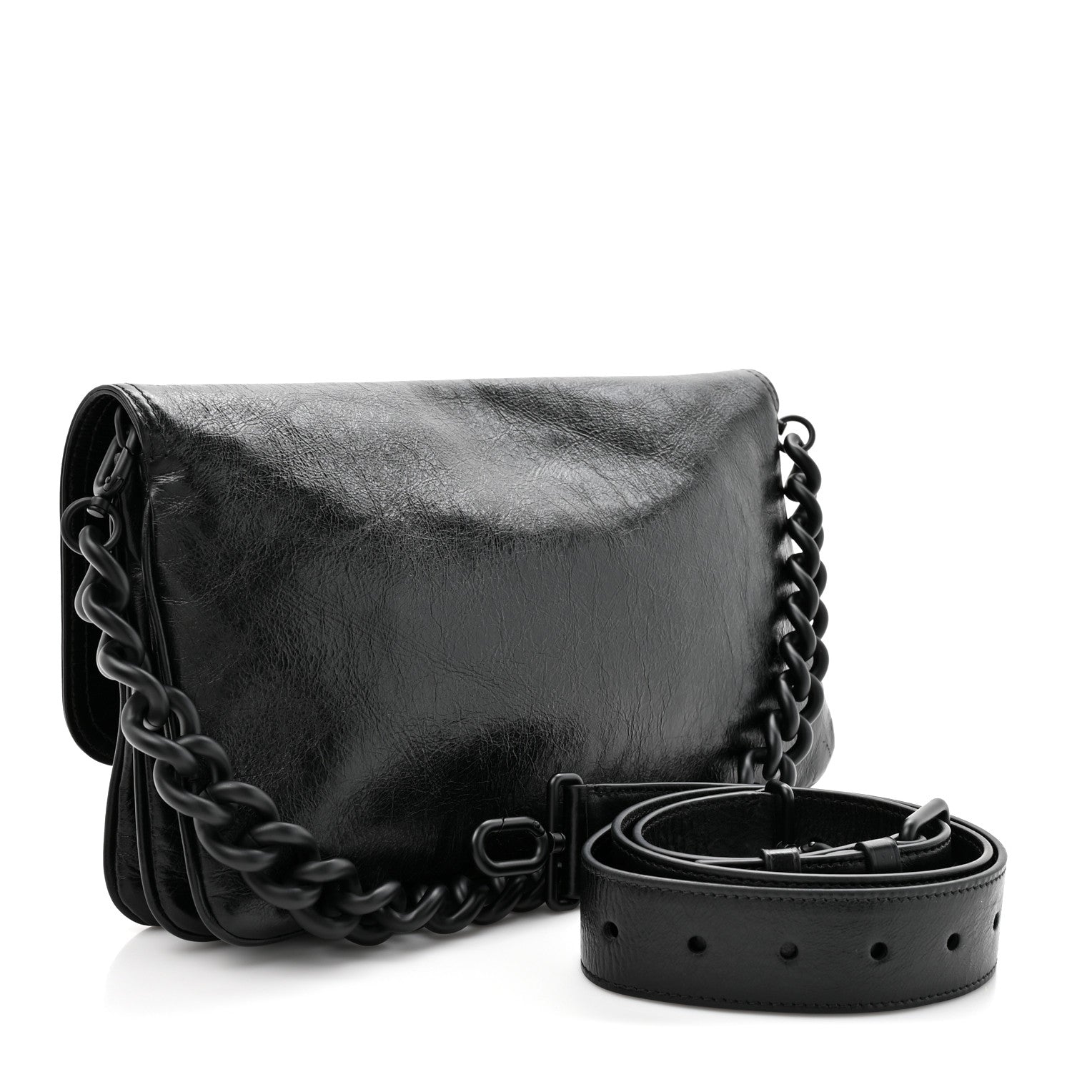 Calfskin Medium BB Soft Flap Bag Black