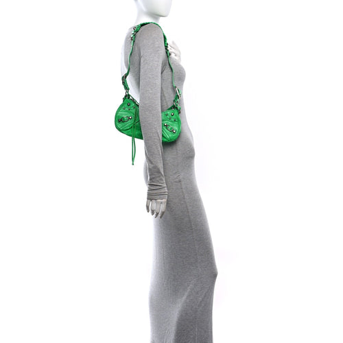 Agneau Arena Le Cagole Shoulder Bag XS Vivid Green