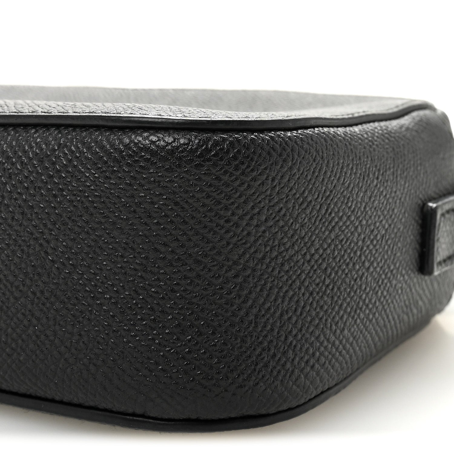 Signature Grained Calfskin Logo XS Ville Camera Bag Black White