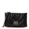 Arena Calfskin Medium Monaco Chain Shoulder Bag Black