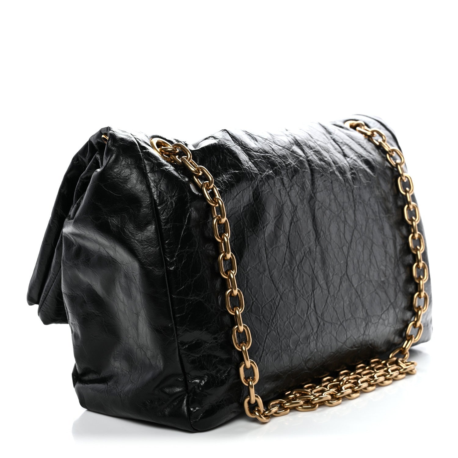 Arena Calfskin Medium Monaco Chain Shoulder Bag Black