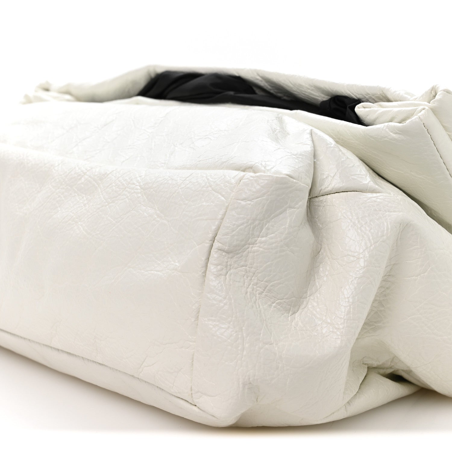 Arena Calfskin Nylon Medium Monaco Chain Shoulder Bag Optic White