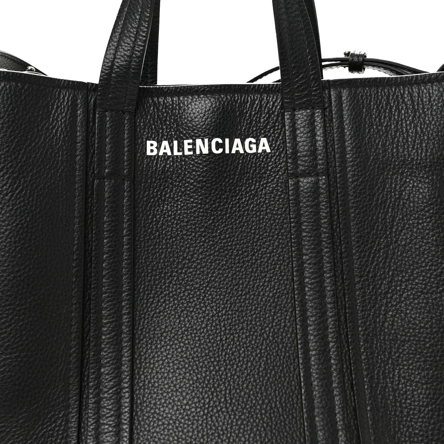 Grained Calfskin Small Everyday North South Shoulder Tote Bag Black