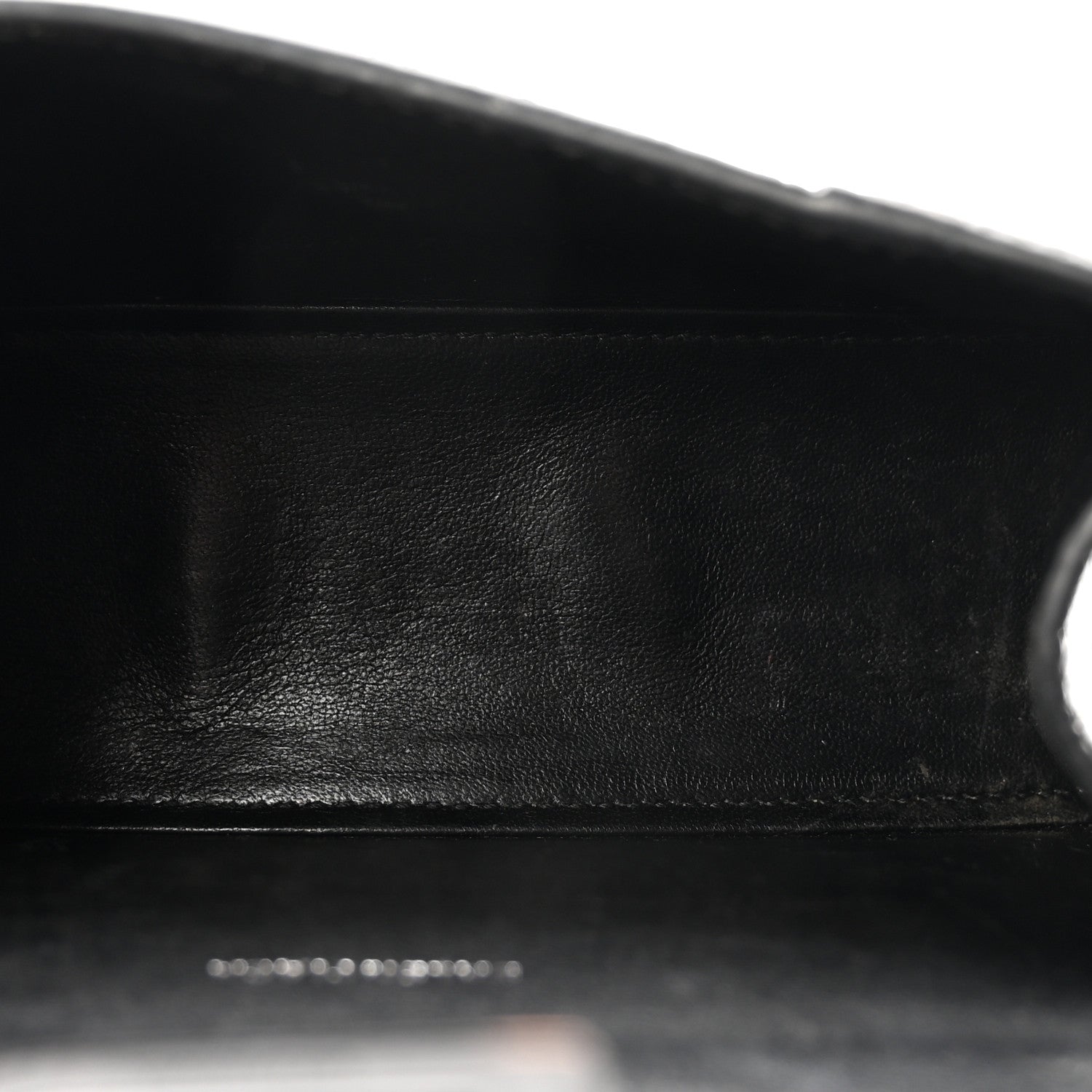 Shiny Calfskin Monochrome Crocodile Embossed Hourglass Top Handle Bag XS Black