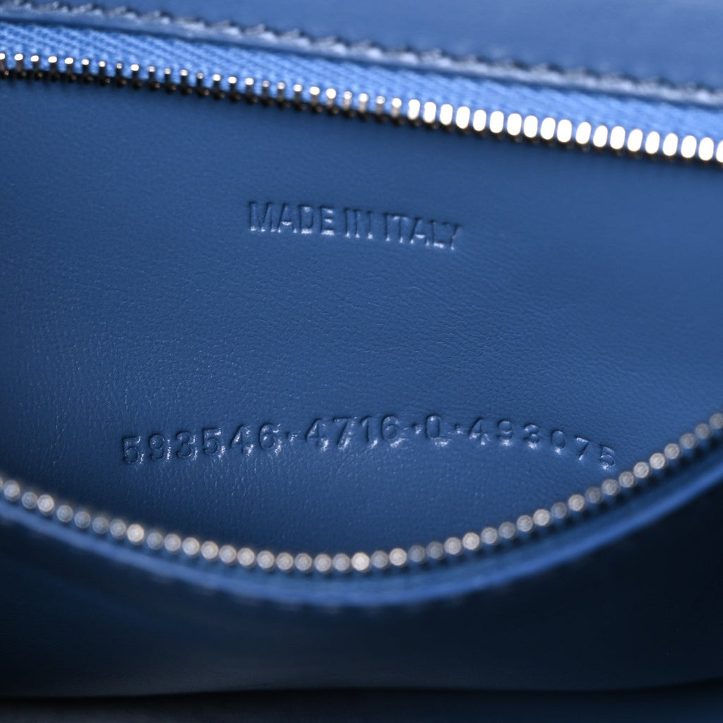 Denim BB Monogram Small Hourglass Top Handle Bag Blue