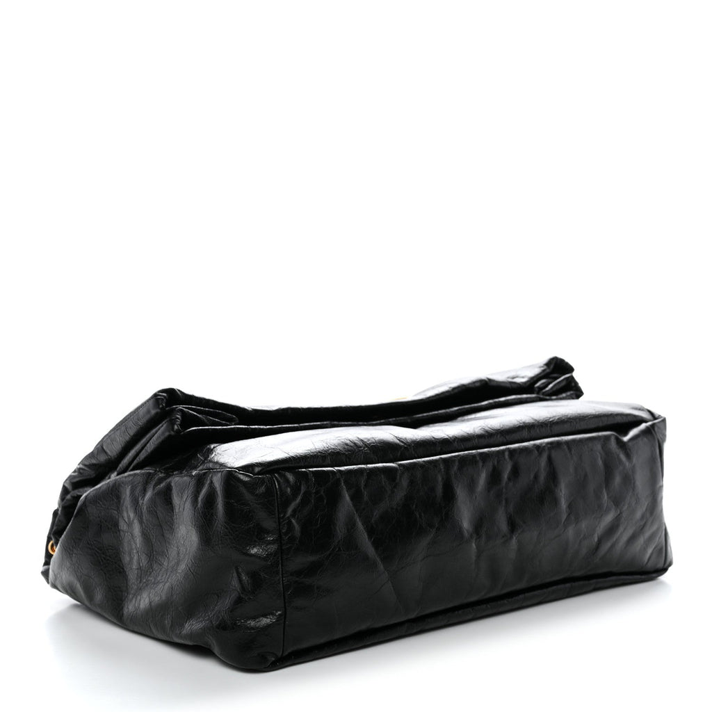 Arena Calfskin Medium Monaco Chain Shoulder Bag Black