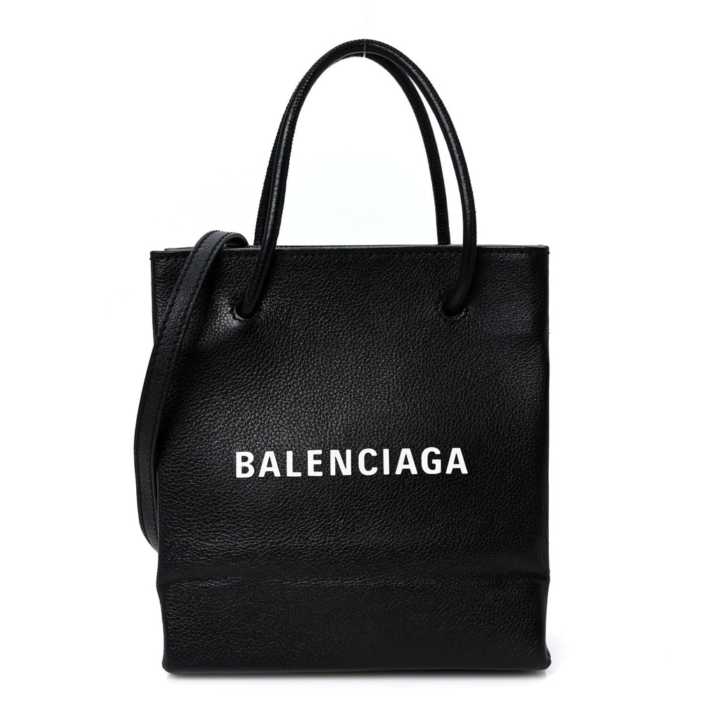 Calfskin Logo XXS Shopping Tote Black