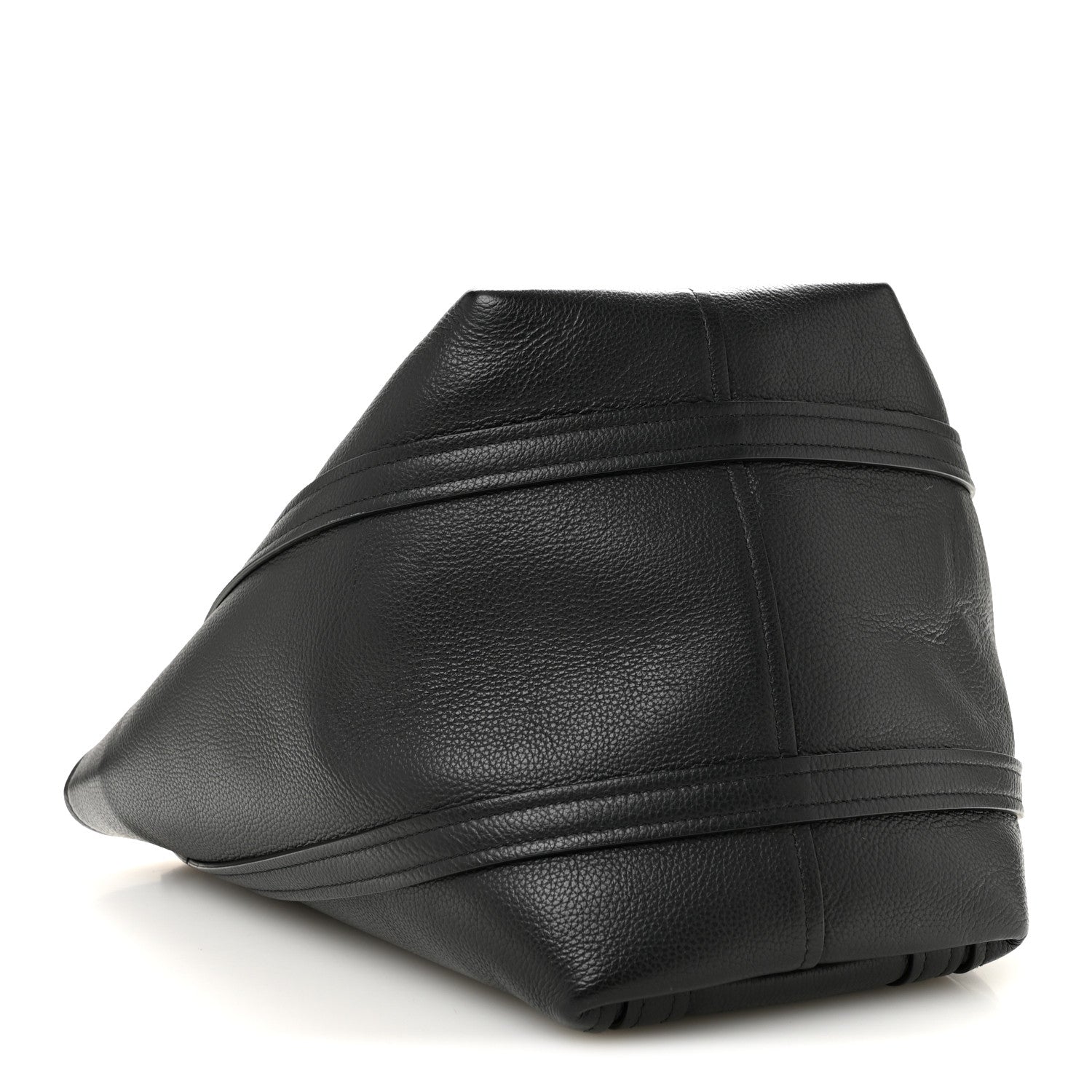 Grained Calfskin Small Everyday North South Shoulder Tote Bag Black