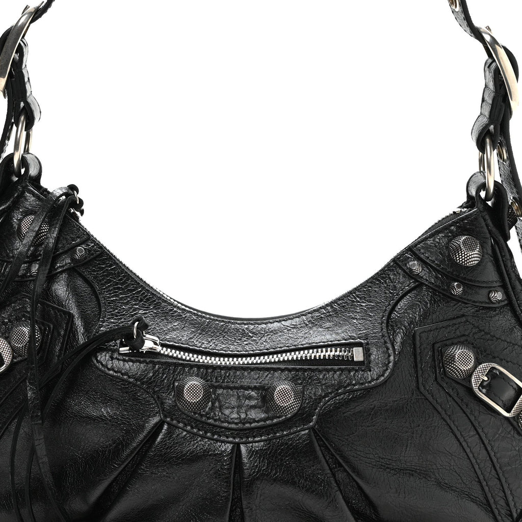 Agneau Arena Small Le Cagole Shoulder Bag Black