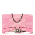 Denim XS Hourglass Wallet On Chain Pink