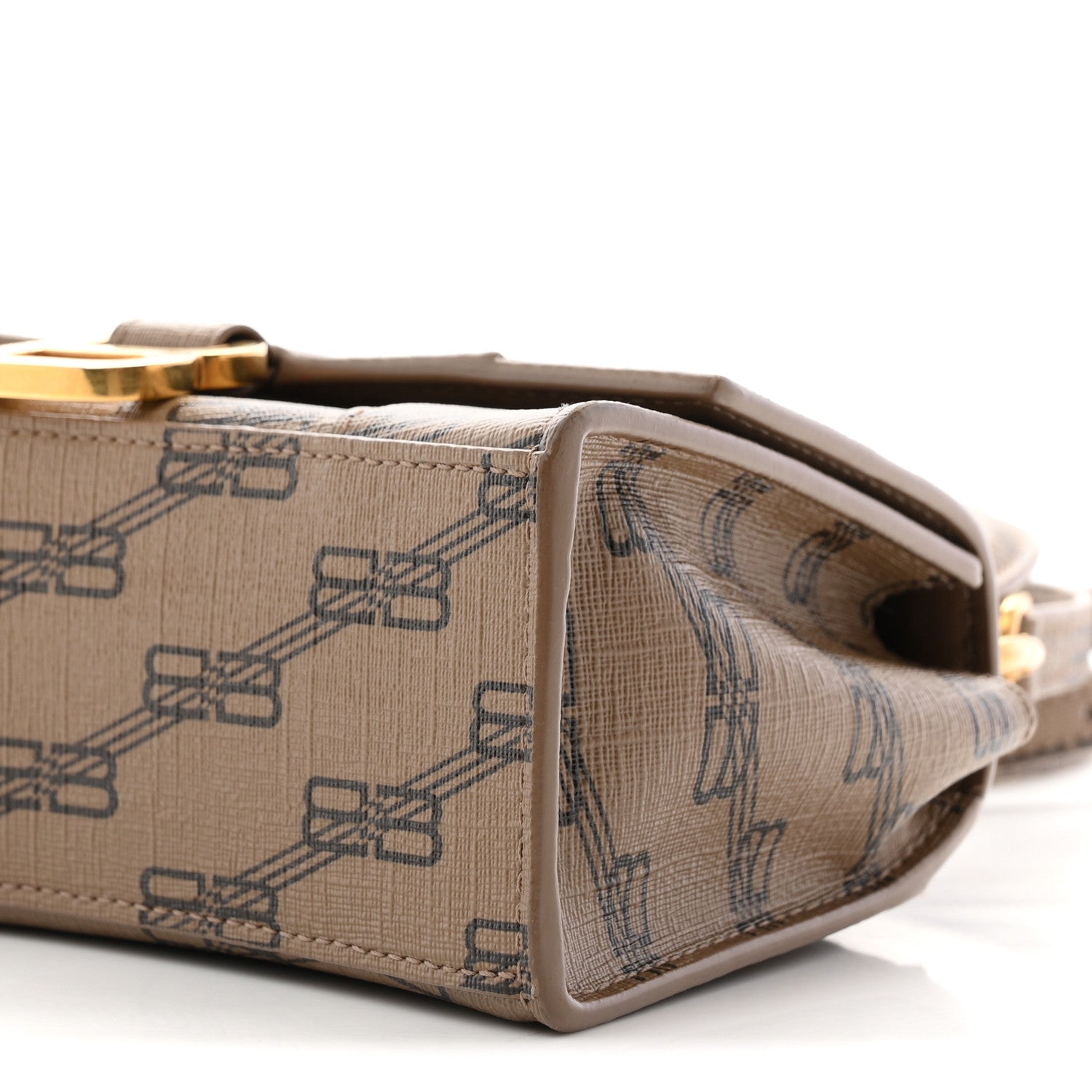 Coated Canvas BB Monogram Hourglass Top Handle Bag XS Beige Brown