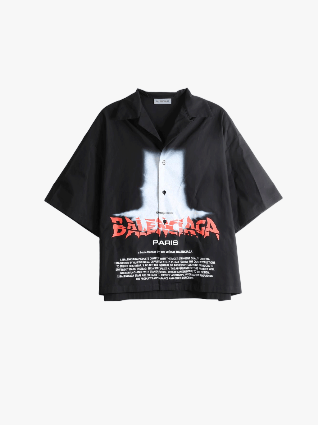 BALENCIAGA - Men Printed S/S Bowling Shirt