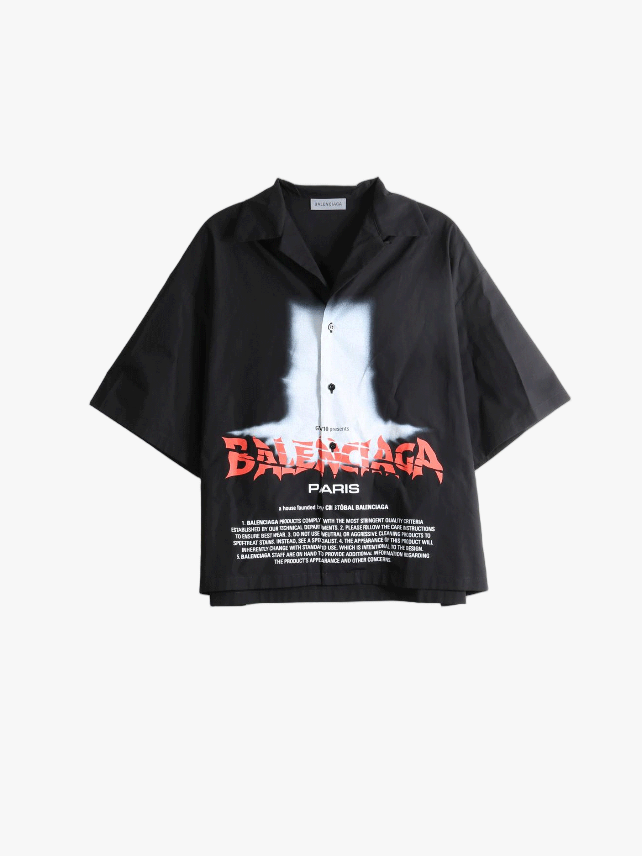 BALENCIAGA - Men Printed S/S Bowling Shirt