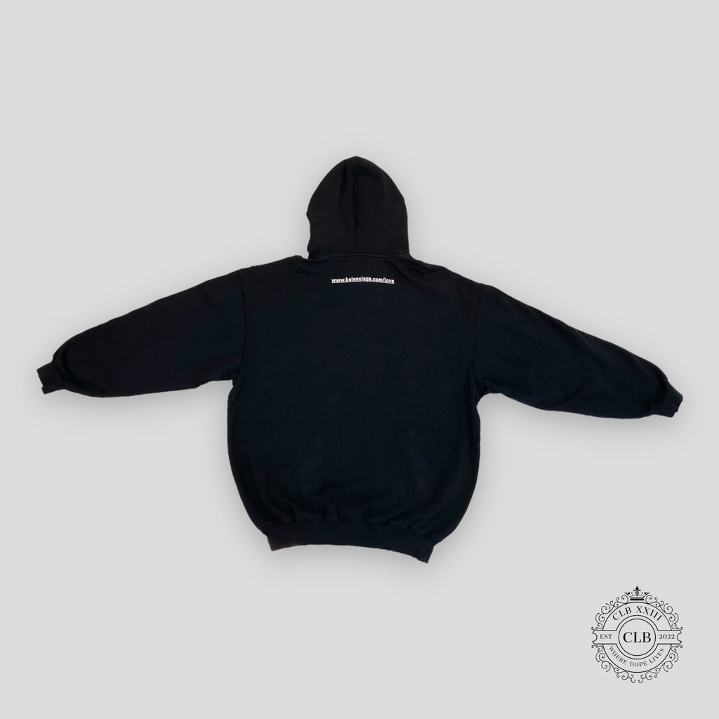 Balenciaga I Heart U Oversized Hoodie in Black