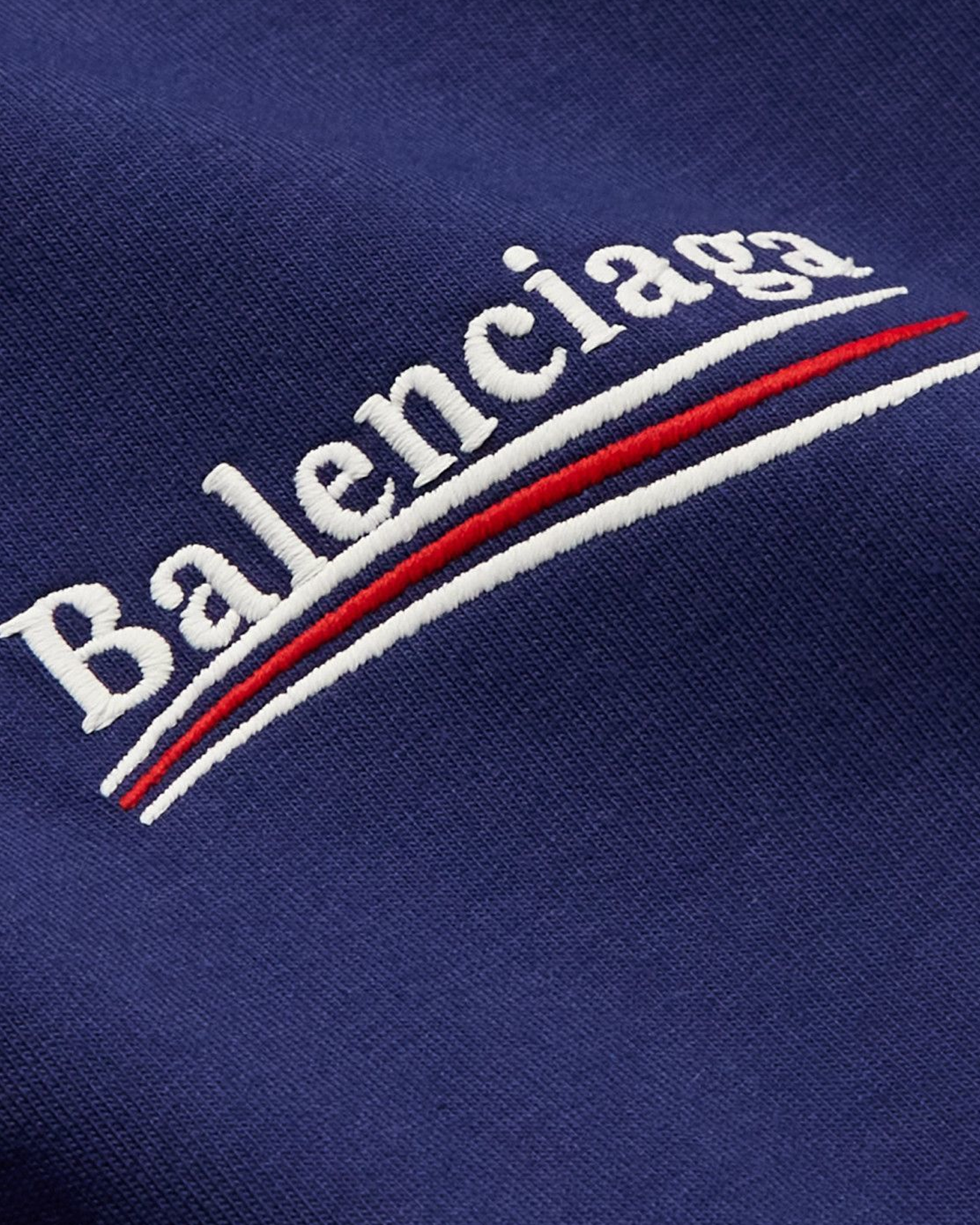 Balenciaga Political Campaign Embroidered Logo T-Shirt in Blue