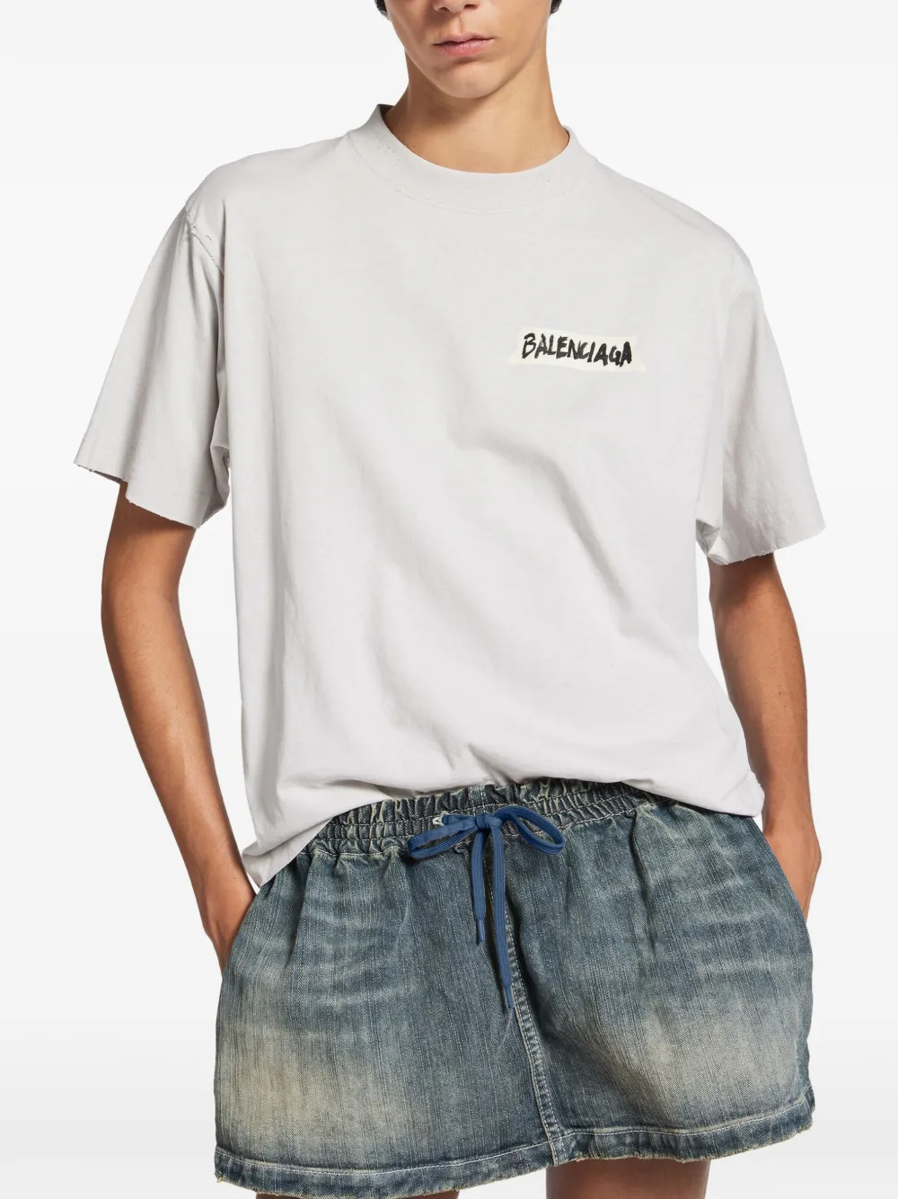 BALENCIAGA - Women Medium Fit Crew Neck T-Shirt